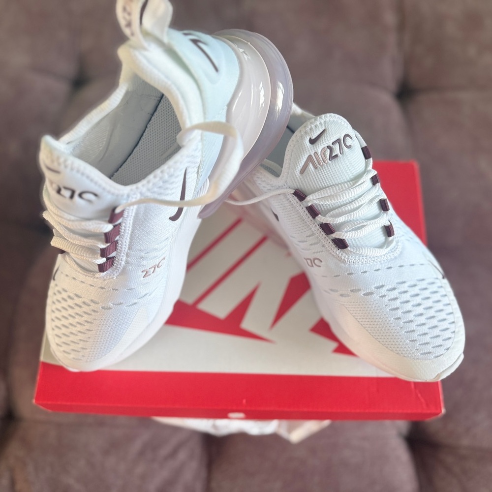 Nike Air Max White and Silver Sneakers